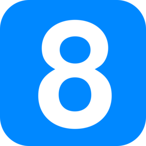 Number 8 Blue Square Clip Art
