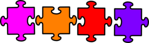 Jigsaw 4 Colors Clip Art