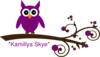 Purple Owl On Branch Clip Art