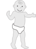 Toddler Walking In Diapers Clip Art