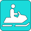 Snowmobile Symbol Blue Clip Art