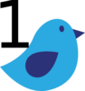 Blue Bird With #1 Clip Art