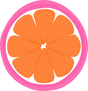 Tangerine Sections In Pink Clip Art