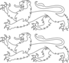 Lions Passant Clip Art