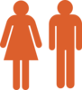 Boy And Girl Stick Figure - Orange Clip Art