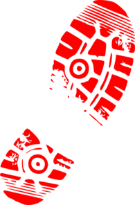 Shoe Print - Red Clip Art