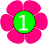 1 Pink Green Flower Clip Art