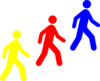 Walking Man Colors Clip Art