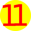 Yellow, Round, With Number 11 Clip Art