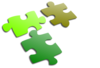 Green Puzzle X 3 Clip Art