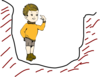 Boy In A Pit Clip Art