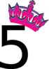 Pink Tilted Tiara And Number 5 Clip Art