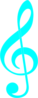 Treble Clef - Blue Clip Art