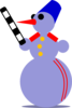 Snowman Traffic Cop  Clip Art