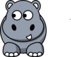 Hippo Looking Left Clip Art