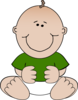 Sitting Baby Green Shirt Clip Art