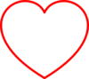 Red Heart Outline Clip Art