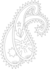 Paisley Pattern Silver Clip Art