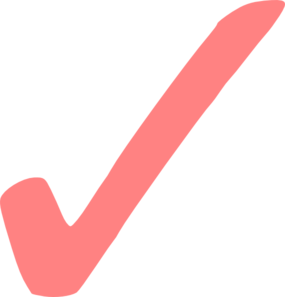 Light Red Check Mark Clip Art