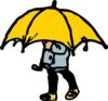 Little Boy Big Umbrella Clip Art