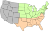Three Region U S Map Pastel Clip Art