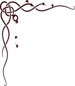 Large Corner Scroll Burgundy Clip Art