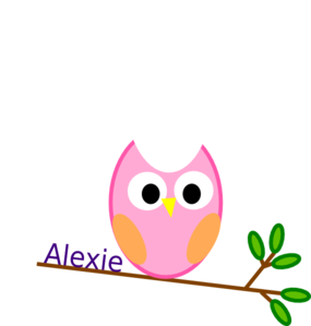 Pink Owl On A Branch Clip Art