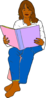 Woman Reading Baby Book Clip Art