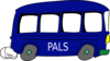 Blue Pals Bus Green Bumper Clip Art