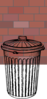 Trash Can In Front Of Brick Clip Art