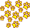 Yellow Paw Print Multi Clip Art