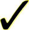 Tick Black Outline Yellow Clip Art