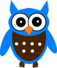 Cute Blue Owl Clip Art