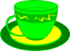 Teacup Yellow Green Clip Art