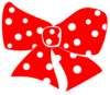 Red Bow With White Polka Dots Clip Art