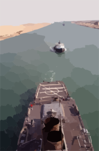 The Guided Missile Destroyer Uss Donald Cook (ddg 75) Transiting The Suez Canal Clip Art