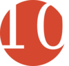 Red, Rounded,with Number 10 Clip Art