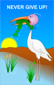 Bird With Frog  Clip Art