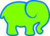 Blue & Green Elephant Clip Art