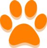 Orange Paw  Clip Art