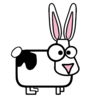 Cartoon Rabbit With Black Spot Clip Art