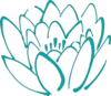 Huge 12 Petal Teal Lotus Clip Art