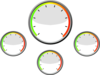 Four White Gauges Clip Art