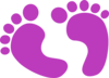 Purple Baby Feet Clip Art