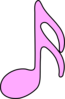 Sixteenth Note Pink Clip Art