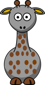 Gray Giraffe With 20 Dots- Fixed Nose Clip Art