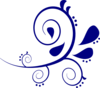 Paisley Curves Dark Blue Clip Art