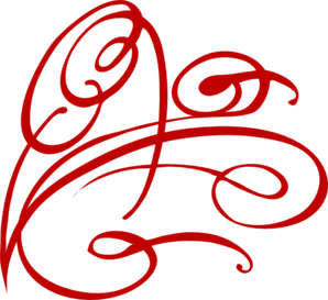 Decorative Swirl Red Clip Art