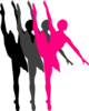 Triple Ballet Dancer Silhouette Clip Art