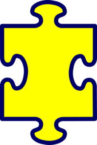 Blue Outline Puzzle Clip Art